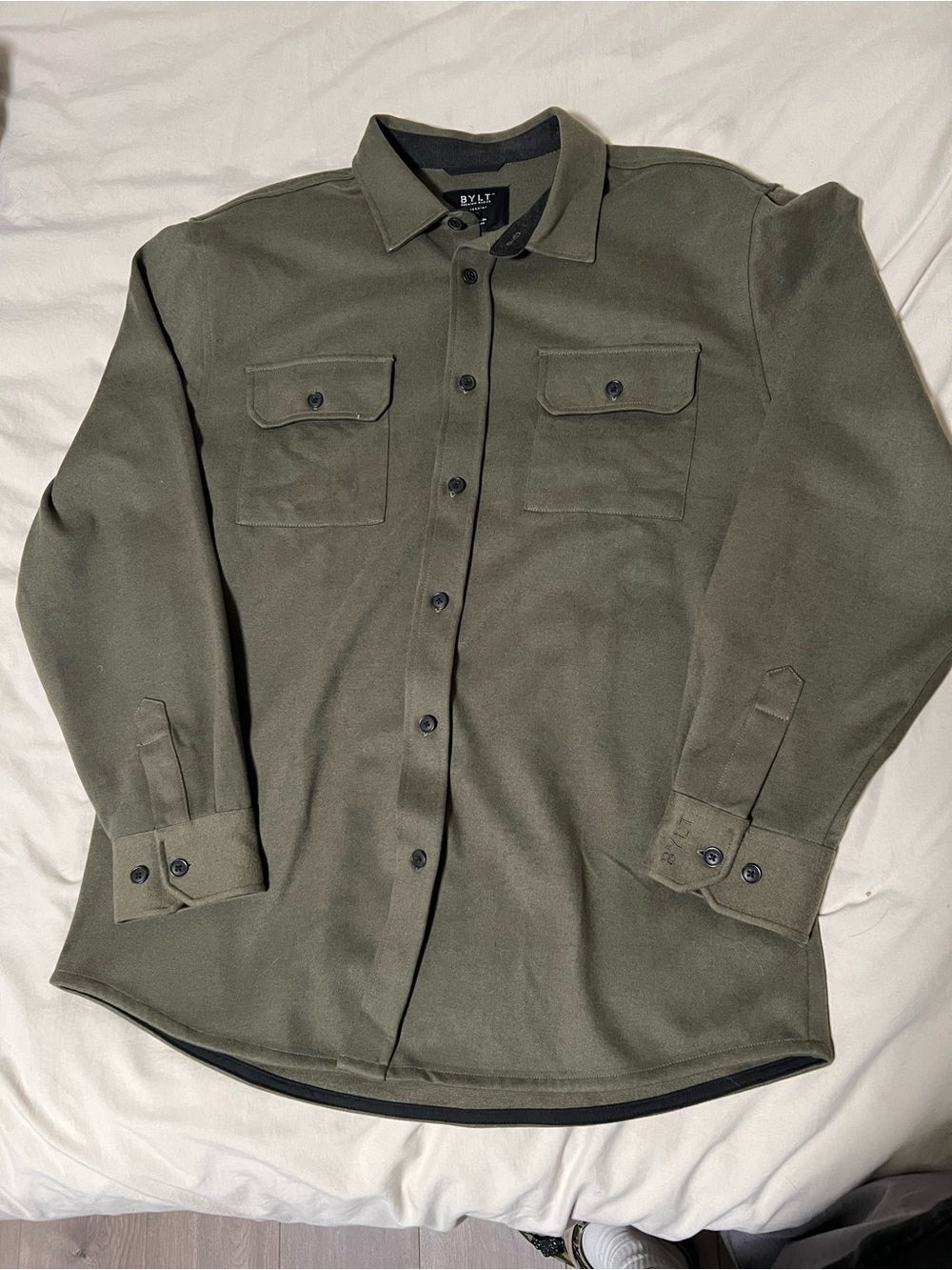 BYLT Premium Basics Coastal Overshirt Olive Green XL